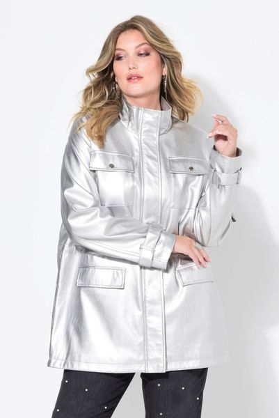 MIAMODA Lederjacke Jacke Lederoptik Tunnelzug in günstig online kaufen