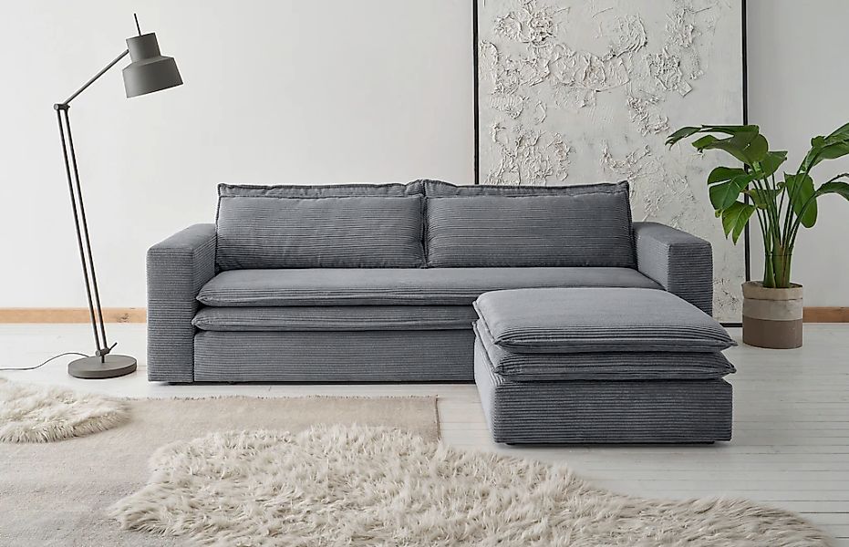 Home affaire Sitzgruppe "PIAGGE" 2 Stk. tlg. 3-Sitzer-Sofa mit Bettfunktion günstig online kaufen