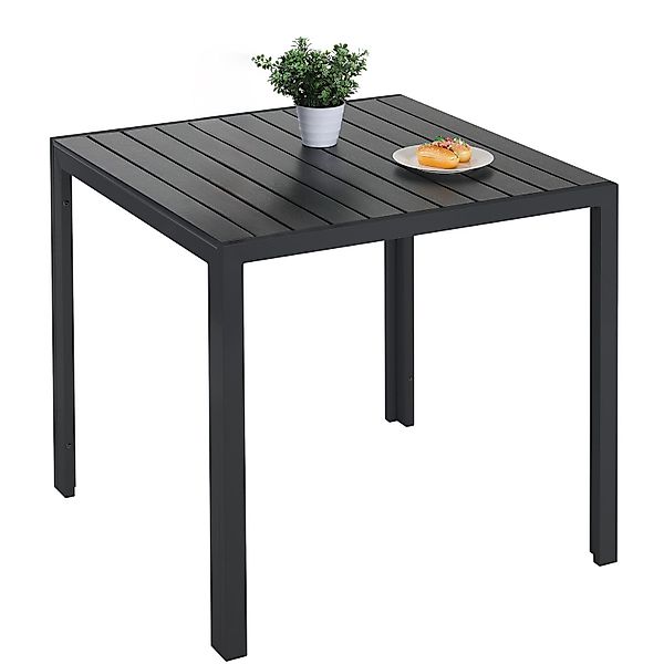TLGREEN Gartentisch Aluminiumrahmen Quadratisch (75x75cm WPC günstig online kaufen