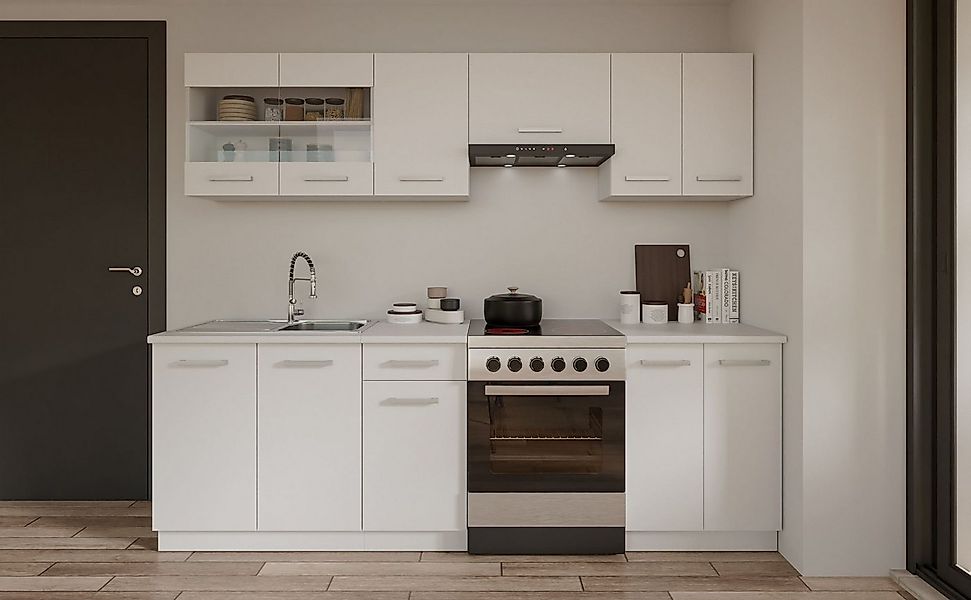 Küchen-Preisbombe Küchenzeile Küche Robby 240 cm Küchenzeile Küchenblock Si günstig online kaufen