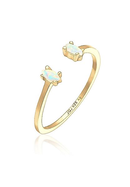 Elli Fingerring mit Opal Oval Offen Verstellbar 925 Silber, Oval günstig online kaufen