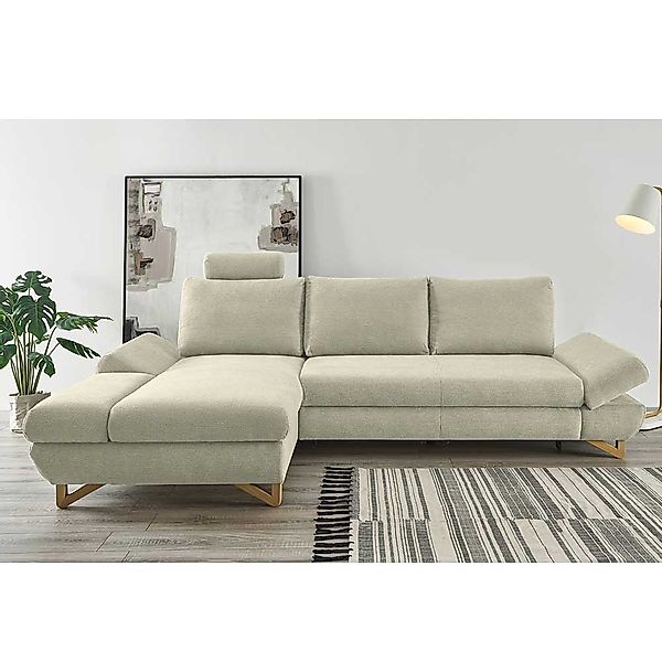 Ausklappbares Sofa Skandi Stil mit Steck Kopfstütze verstellbaren Armlehnen günstig online kaufen