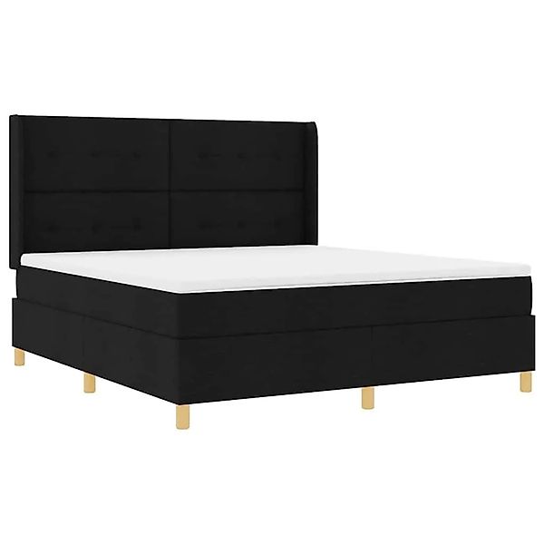 vidaXL Boxspringbett mit Matratze Schwarz 140 x 200 cm Stoff 3343709 günstig online kaufen