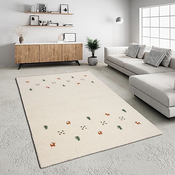THEKO Wollteppich »Gabbeh Motiv, Handweb Teppich, Tiermotiv, reine Wolle, h günstig online kaufen