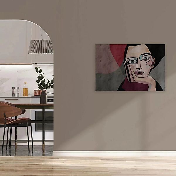 Bricoflor Kunst Wandbild Mit Menschen Rot Grau Leinwandbild Abstrakte Kunst günstig online kaufen