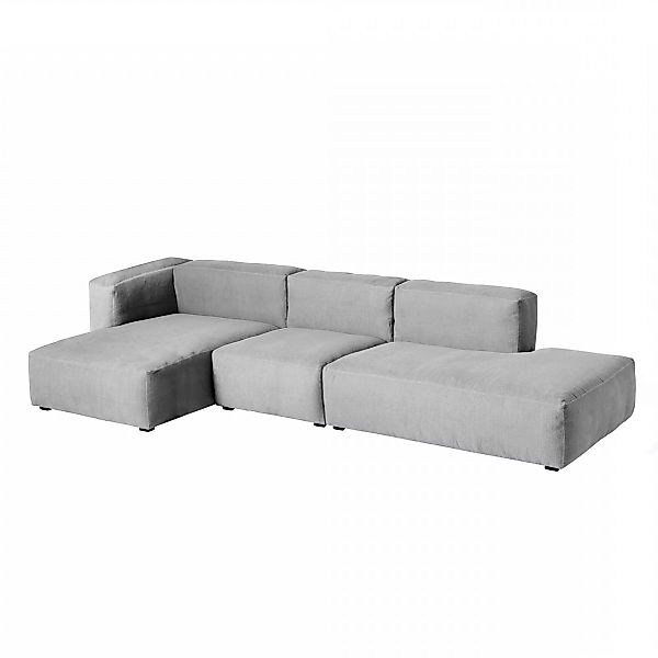 HAY - Mags Soft 3-Sitzer Sofa Links 334x153x67cm - hellgrau/Naht schwarz/St günstig online kaufen