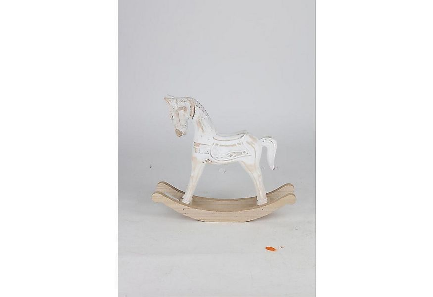 BURI Dekofigur Holz Schaukelpferd Deko Weihnachtsgeschenk Goldschimmer Kind günstig online kaufen