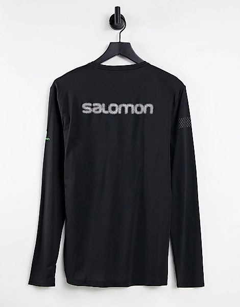 Salomon – Agile – Langärmliges Shirt in Schwarz günstig online kaufen
