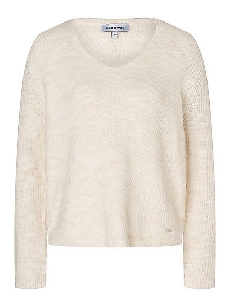 MORE&MORE Rundhalspullover Rippstrickpullover mit V-Ausschnitt günstig online kaufen