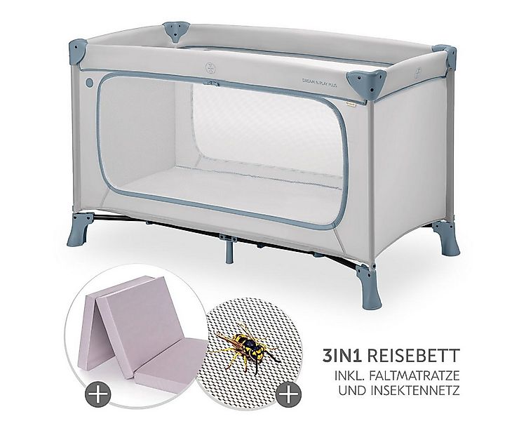 Hauck Baby-Reisebett Dream N Play Plus Set - Dusty Blue, Kinder Babyreisebe günstig online kaufen
