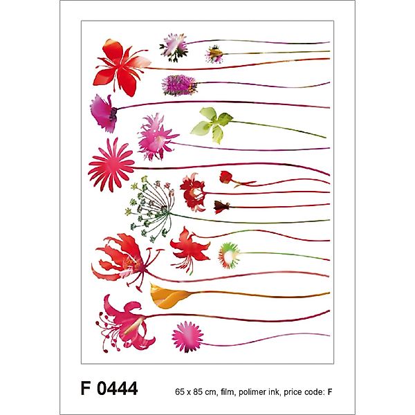 Sanders & Sanders Wandtattoo Blumen Rot Grün und Lila 65 x 85 cm 600254 günstig online kaufen