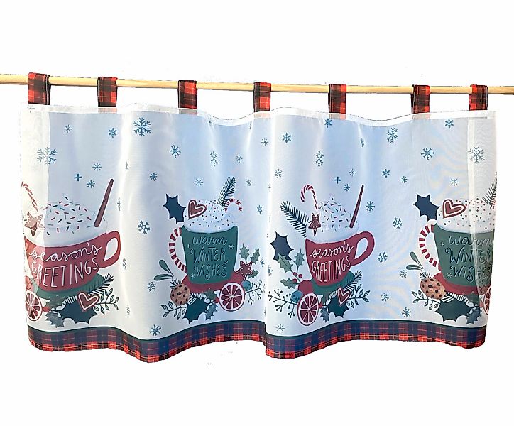 Weckbrodt Scheibengardine "Seasons Greetings" Schlaufen 1 Stk. tlg. Bistro, günstig online kaufen