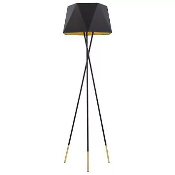 Dreibein Stehlampe Schwarz Gold 174 cm groß Modern E27 günstig online kaufen