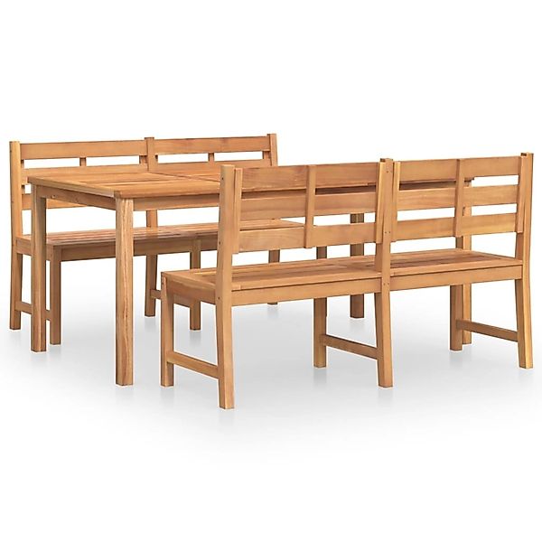 Vidaxl 3-tlg. Garten-essgruppe Massivholz Teak günstig online kaufen