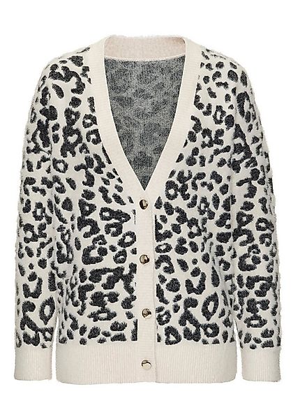 LASCANA Strickjacke mit Leomuster in flauschiger Qualität günstig online kaufen