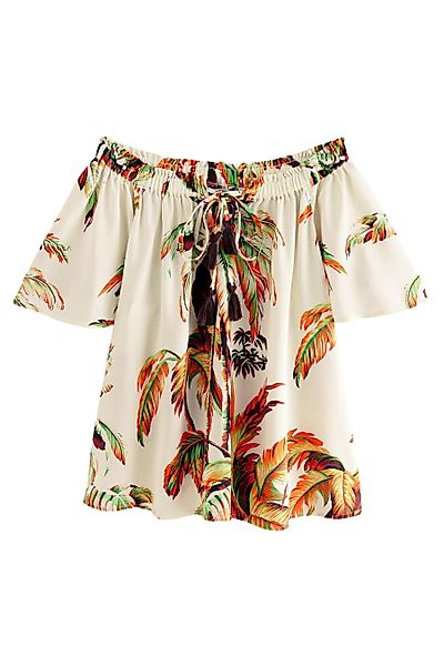 Next Blusenshirt Kurzärmliges Bardot-Oberteil mit Neckholder günstig online kaufen