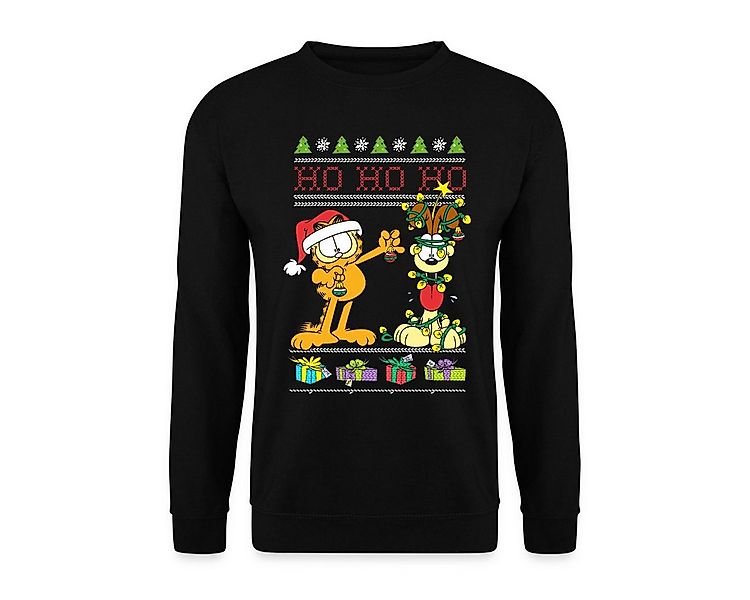 Spreadshirt Sweatshirt Garfield Und Odie Hohoho Ugly Christmas Weihnachten günstig online kaufen