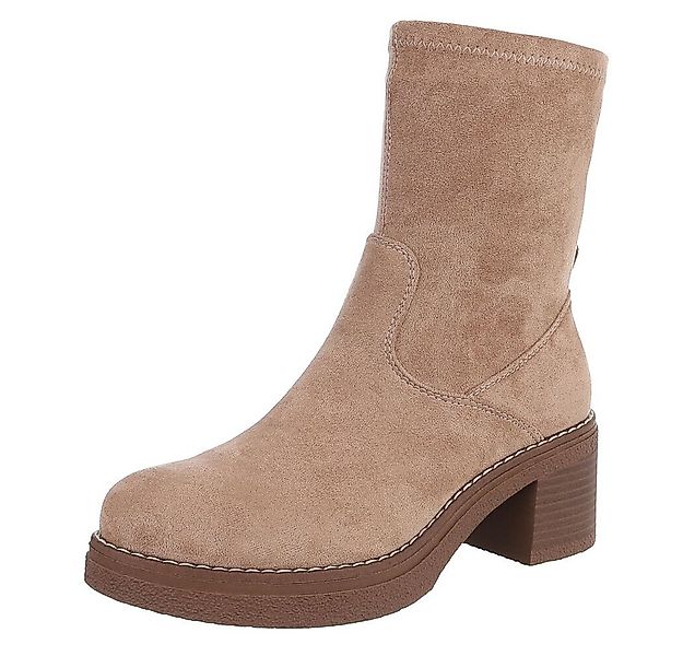 Ital-Design Elegante Ankle Boots mit Blockabsatz für Damen Plateaustiefelet günstig online kaufen