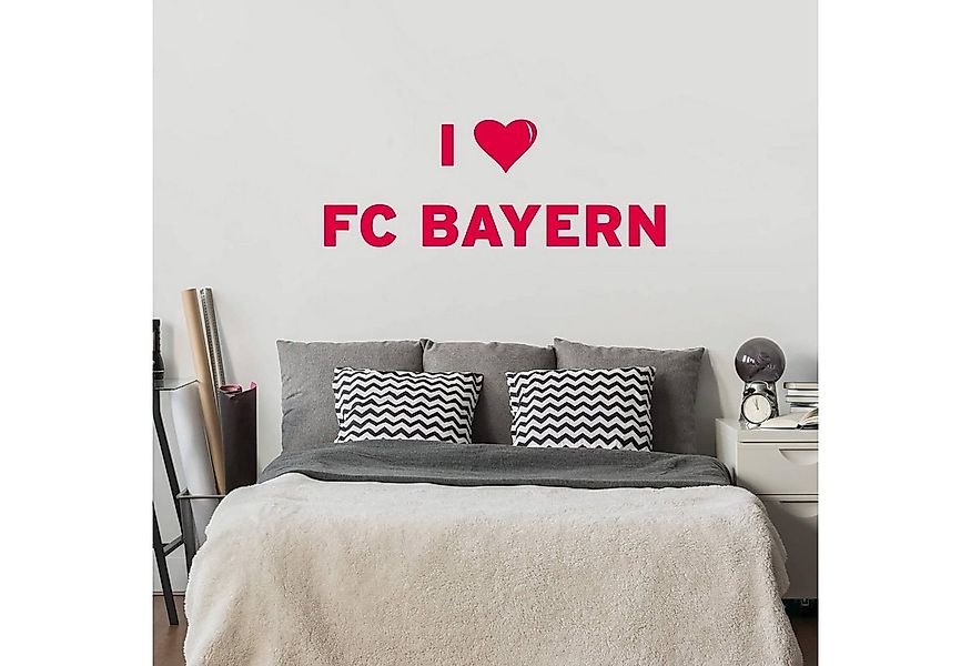FC Bayern München Wandtattoo Fußball Sticker I Love FC Bayern Schriftzug mi günstig online kaufen