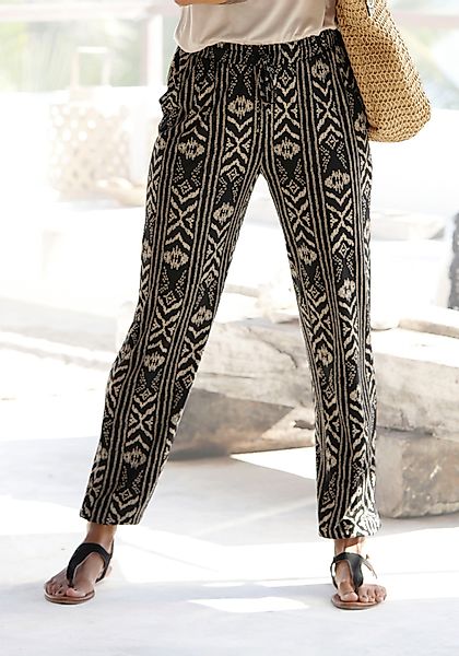 LASCANA Jerseyhose mit Ethnomuster und Taschen, günstig online kaufen