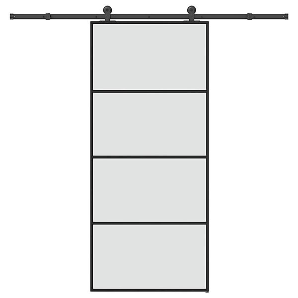 vidaXL Schiebetür mit Beschlag 90x205 cm ESG-Glas & Aluminium 3332872 günstig online kaufen