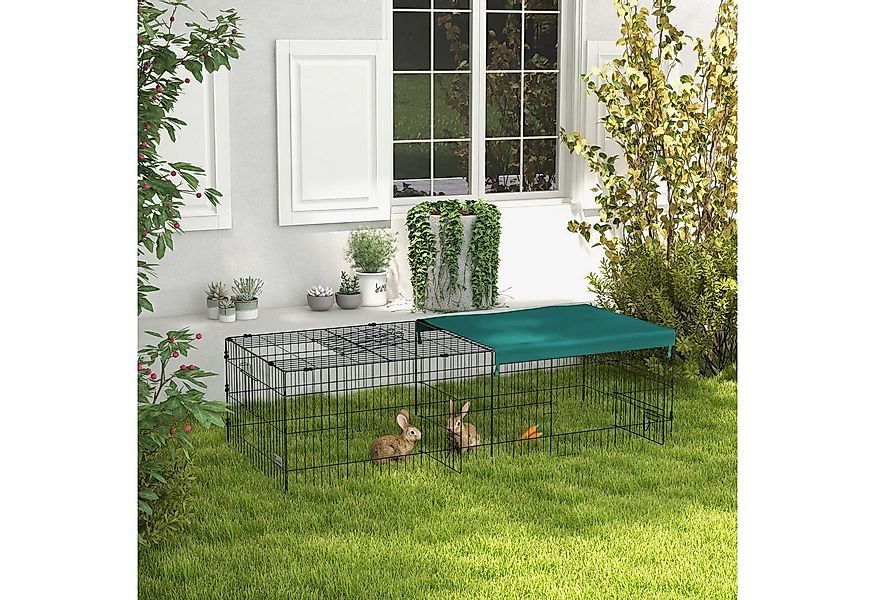 PawHut Kleintierkäfig Haustier-Laufstall mit 5 Türen, Kaninchenstall mit Da günstig online kaufen