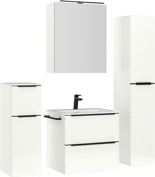 nobilia® Badmöbel-Set »Levere« vormontiert, mit Soft-Close, 4 Stk. tlg. günstig online kaufen