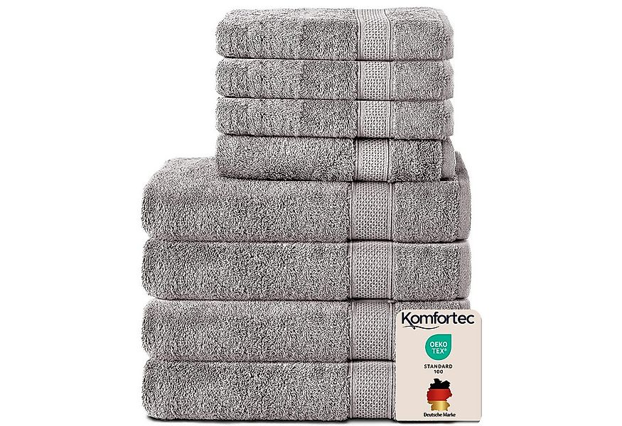 Komfortec Handtuch Set aus 100% Baumwolle, 4 Handtücher 50x100 cm und 4 Bad günstig online kaufen