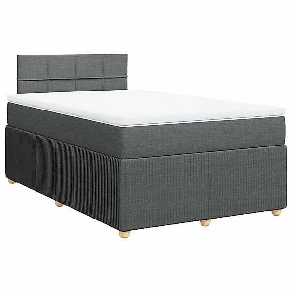 vidaXL Boxspringbett mit Matratze Dunkelgrau 120x200 cm Stoff 3289724 günstig online kaufen