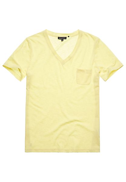 Superdry Damen T-Shirt STUDIOS POCKET V NECK TEE Beacon Yellow Gelb günstig online kaufen