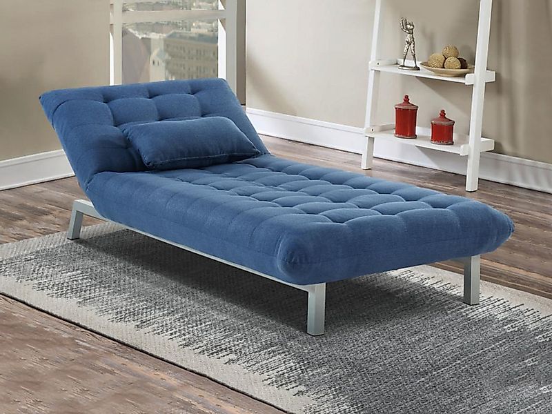 Chaiselongue Schlafsofa - Stoff - Blau - HORNET günstig online kaufen