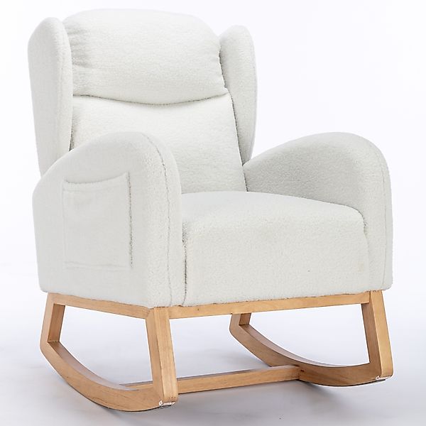 MODFU Stuhl Moderner Schaukelstuhl,mit Teddy-Stoffbezug (Modischer günstig online kaufen