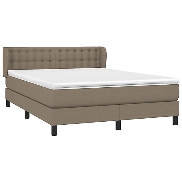 vidaXL Boxspringbett mit Matratze Taupe 140x200 cm Stoff 3126569 günstig online kaufen