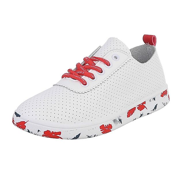 Ital-Design Stylischer Freizeitschuh mit floralem Sohlenrand Sneaker (91554 günstig online kaufen