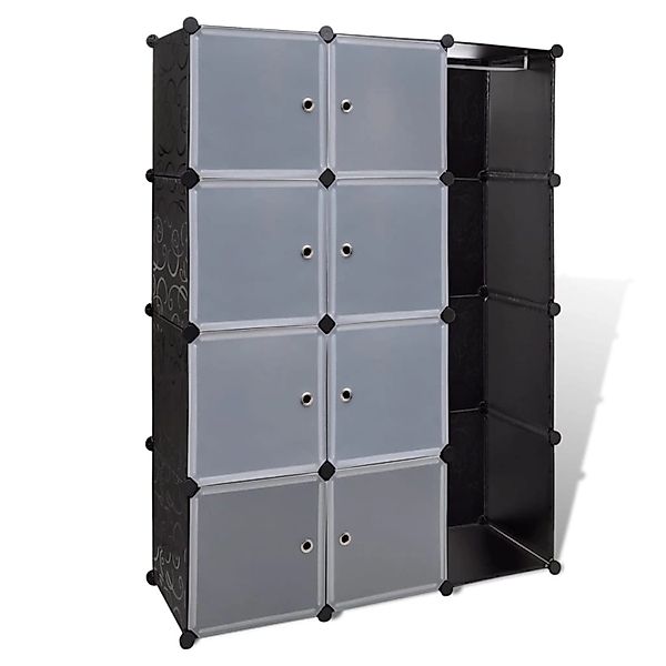 vidaXL Modularer Schrank mit 9 Fächern 37×115×150 cm Schwarz und Weiß günstig online kaufen