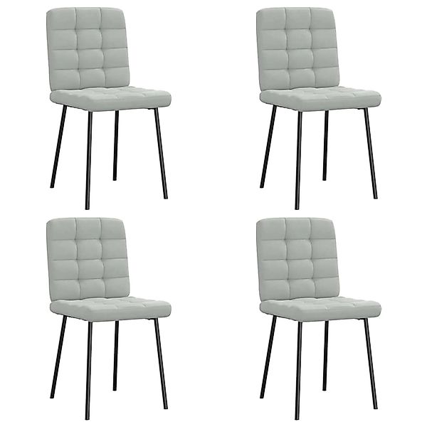 vidaXL Esszimmerstühle 4 Stk Hellgrau Samt 3315180 günstig online kaufen