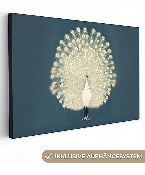 OneMillionCanvasses® Leinwandbild Vogel - Blau - Vintage, Fotodruck (1 St), günstig online kaufen