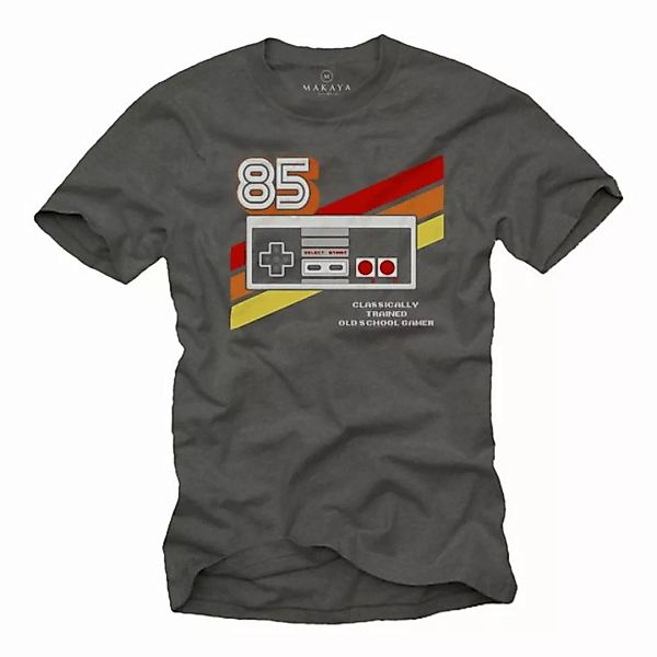 MAKAYA Print-Shirt Herren Vintage Gamer PC Computer Motiv Nerd Geschenke Ge günstig online kaufen