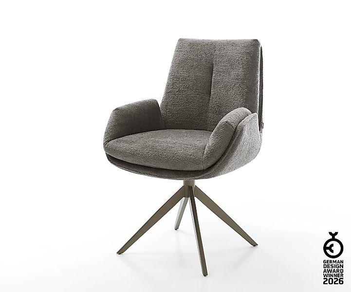 Drehstuhl Clea-Flex Bouclé Soft Schlamm Kreuzgestell breit Effektfinish Tit günstig online kaufen