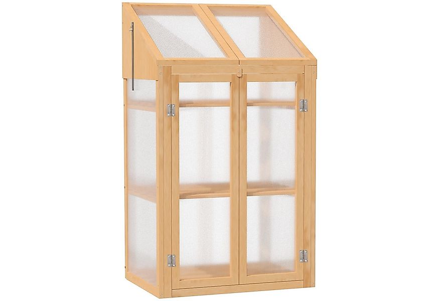 Outsunny Hochbeet 70 x 50 x 120 cm, mit Abdeckung, Fenster, Doppeltür, lich günstig online kaufen