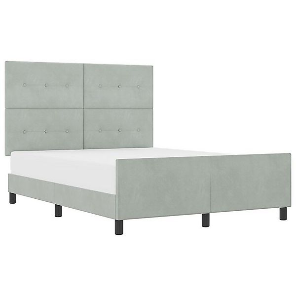 vidaXL Bett Bettgestell Hellgrau 160x200 cm Samt (1-tlg) günstig online kaufen