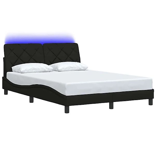 vidaXL Bettgestell mit LED Ohne Matratze Schwarz 140x190 cm Stoff 3310666 günstig online kaufen