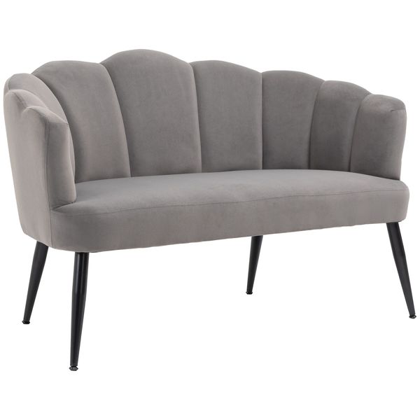 HOMCOM 2-Sitzer Sofa mit Armlehne, Muschelartige günstig online kaufen