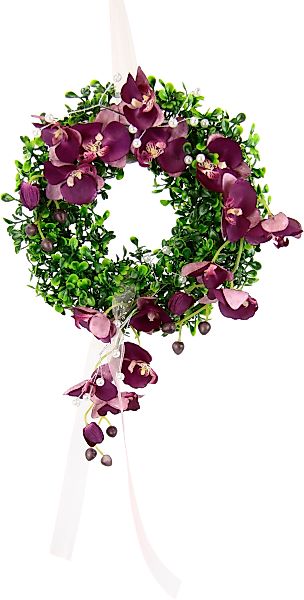 I.GE.A. Kunstkranz "Orchidee", Buchskranz Festliche Dekoration Hochzeitsdek günstig online kaufen