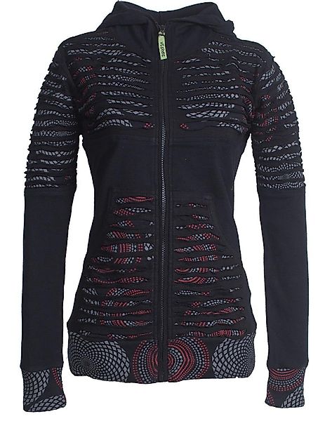Vishes Kapuzensweatjacke Hoodie Kapuzenjacke mit Cutwork günstig online kaufen