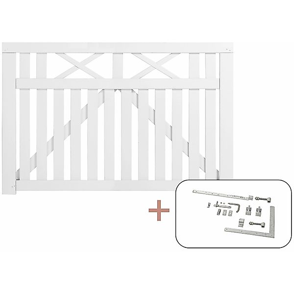 Einzeltor Vinesse Nadelholz Weiß 150 cm x 98 cm günstig online kaufen