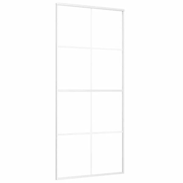 vidaXL Schiebetür ESG-Mattglas und Aluminium 90x205 cm Weiß 151673 günstig online kaufen