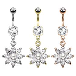 Taffstyle Bauchnabelpiercing Piercing Chirurgenstahl Kristall Perle günstig online kaufen