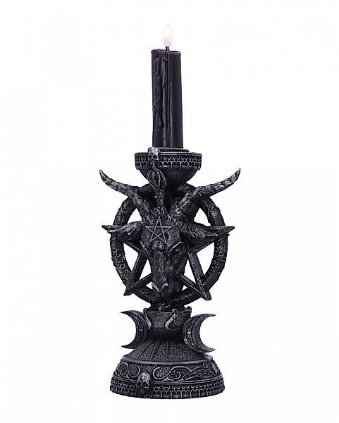 Horror-Shop Kerzenständer Gothic Kerzenhalter mit Baphomet günstig online kaufen