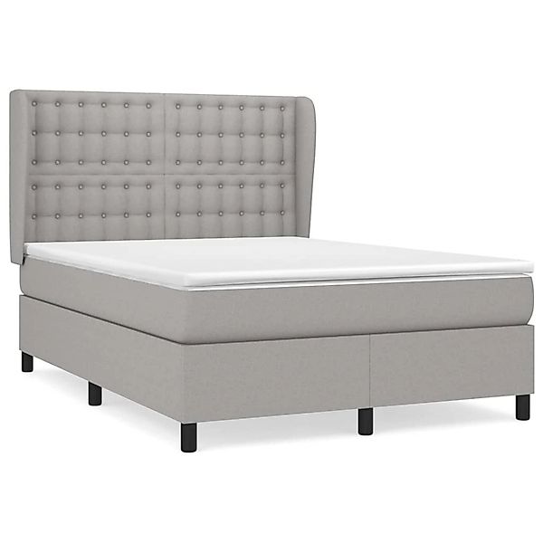 vidaXL Boxspringbett mit Matratze Hellgrau 140x200 cm Stoff1396703 günstig online kaufen